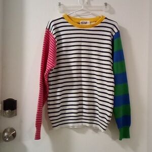 Striped American Apparel Cotton Sweater SMALL STAIN